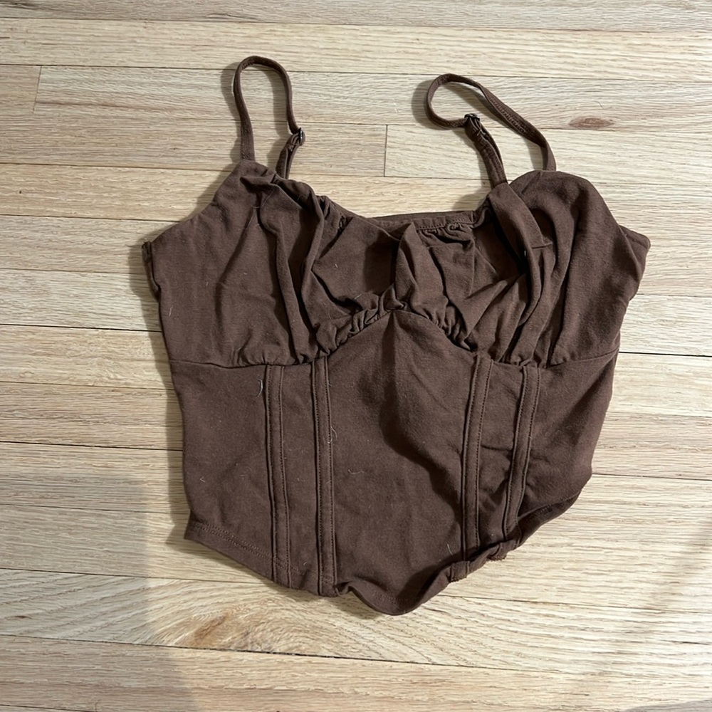 Hollister brown corset top
